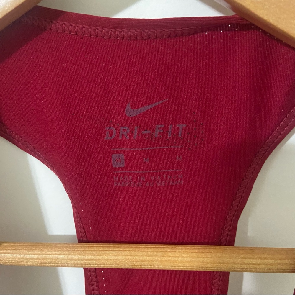 Nike Women's Burgundy Tank Top with Black Print - Picture 2 of 3